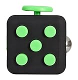 Fidget Cube Relieves Stress and Anxiety Attention Toy Spinner Fidget Toy for Children and Adults, Anxiety Attention Toy (Black & Green)