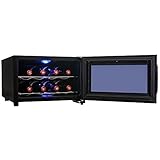 AKDY 8 Bottle Single Zone Thermoelectric Counter Top Freestanding Wine Cooler Cellar Chiller Refrigerator Fridge Quiet Operation