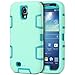 ULAK Galaxy S4 Case, S4 Case - Hybrid Shock Resistant Rubber Case Cover for Samsung Galaxy S4 IV i9500 3in1 Hard Plastic +Soft Silicone (White+Blue)