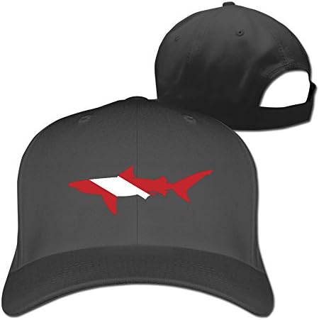 Shark Scuba Diving Flag Adjustable Fitted Cap Baseball Hat
