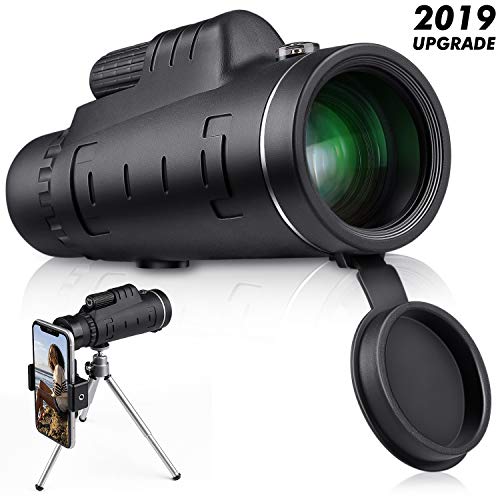 Monocular Telescope High Power 40x60 - CE Optics High Powered BAK4 45 Degree Angled Eyepiece Telescope with Smartphone Tripod and Mount Adapter for Target Shooting, Birdwatching, Wildlife Scenery