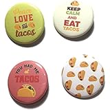 12 pcs set Taco Fiesta theme pinback DIAMETER 1.5" or 2.25" buttons for birthday baby shower party favors collectible flair pin