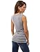 PattyBoutik Women Cowl Neck Button Sleeveless Top (Light Gray Medium)
