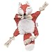 Fox Dog Toy with Squeaker, Stuffless Dog Toy Crinkle Hunting Dog Toy Plush Durable Dog Squeaky Toys Cotton Rope Dog Toy Throughout the Body Cute Dog Chew Toys for Puppies with Eyes Embroidery Design