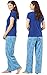 PajamaGram Cute Pajamas for Women - Fun Pajamas for Women, Snoopy, Blue, M, 8-10
