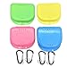 Mouth Guard Case, AIWAYING Orthodontic Dental Retainer Box,Carabiner Hook, Retainer with Case Air Vent Holes Denture Storage Container 4 Pack