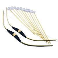 Adventure Awaits! - 2-Pack Handmade Wooden Bow and Arrow Set - 10 Wood Arrows with Suction Cups - for Indoor and Outdoor Play