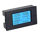 UCTRONICS AC 80-260V 20A Digital Multifunction Meter Voltage Amperage Power Energy Meter, AC Volt Amp Measuring Monitor LCD Blue Backlight Display with Build-in Current Shunt