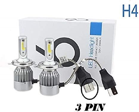 PA C6 H4 Led Headlight Bulbs All in One Compact Design 36W/3800LM Led Headlight Conversion Kit (Pack of 2) Universal for All Bikes T-94