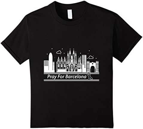 Kids Pray for Barcelona Tshirt, Las Ramblas terror attack 12 Black