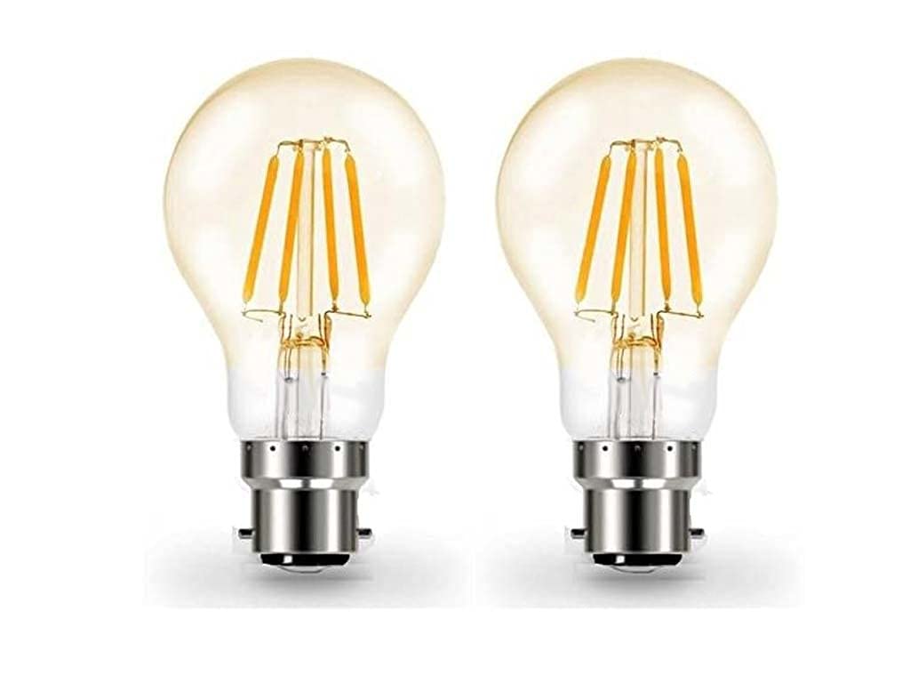 DECK INN Pack of 2 LED Filament 4W BC B22 GLS Bulb Equivalent to 40W Incandescent BC B22 Bayonet Cap Warm White 2700K,470 Lumens