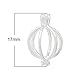 HOUSWEETY 5 Silver Plated Hollow Filigree Cage Pendants 19x12mm (Fit 6-9mm Beads)