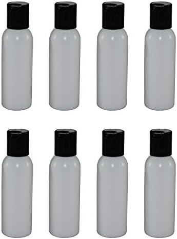 2-oz Refillable Bottle with Disc Cap (8 Pack, Black)