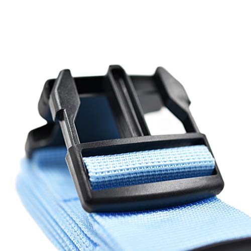 AUDWUD Luggage Strap for Suitcase - with ID Address Card - High Strength Nylon Material - 2/4 Pack (2 pack(sky blue)) - Thumbnail 2