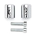 Krator Chrome Bar Ends ZXR Engraved Hand Grips Handlebar For 2003-2012 Kawasaki ZX6R-636