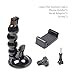 SUREWO Flexible Gooseneck Suction Cup Car Mount Holder for GoPro 13, Flexible Extension Car Windshield Mount with Phone Mount for GoPro Hero 12 11 10 9 8 7 6 5 Black,DJI Action 5 pro/4/3 and More