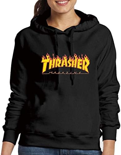 NOVELLA Mens Womens Hoodies Thrasher Flame Logo Hooded Sweatshirt