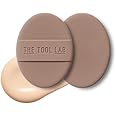 THE TOOL LAB Long-lasting Tension Puff (Glow type, Oval) - Korean Olive Young Makeup Puff Sponge for Liquid Foundation Cushion Shading Blusher, 100% Pure Rubycell for Moisterizing Fitting - 2.6 inch