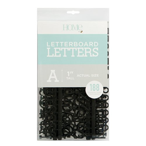 American Crafts 188 Piece 1 Inch Letter Pack Die Cuts with a View Letterboards, 1", Black