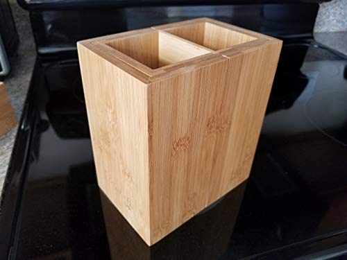 Bamboo Expandable Utensil Cookware Kitchen Tool Holder | Natural Spatula Spoon Caddy | Counter Stove Top Organizer by SplashSoup