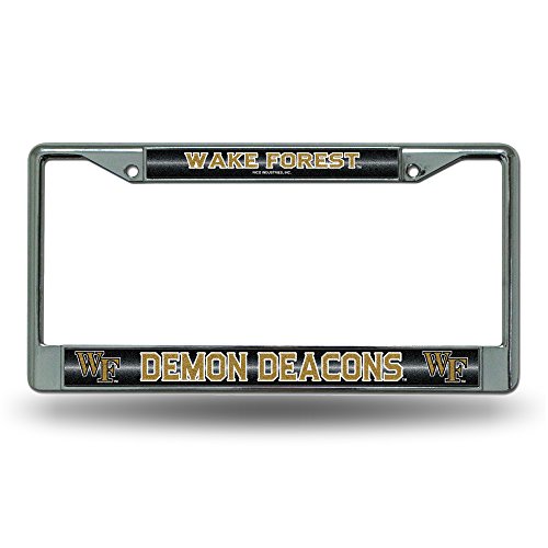 Rico NCAA Wake Forest Demon Deacons Bling Chrome License Plate Frame with Glitter Accent