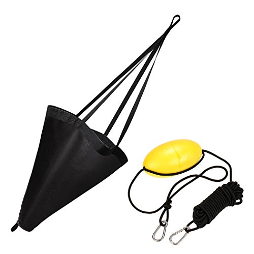 MOOCY 32-Inch Drift Sock Sea Anchor Drogue with 30ft Kayak Tow Rope Line Buoy Ball Float Leash Sea Brake System for Marine Boat/Yacht/Jet Ski/Inflatable/Power Boat/Sail Boat … - Thumbnail 7