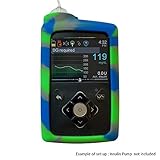 Gel Skin for MedtronicTM Insulin Pump: Soft Silicone Cover is Compatible for use with The MiniMedTM 630G and MiniMedTM 670G Insulin Pumps (Blue/Neon Green)