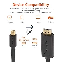 Amazon Basics Mini DisplayPort Male to HDMI Male