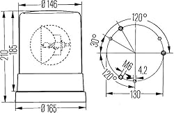 Hella 004958111 Rotating Beacon 24 V H1 Hazard