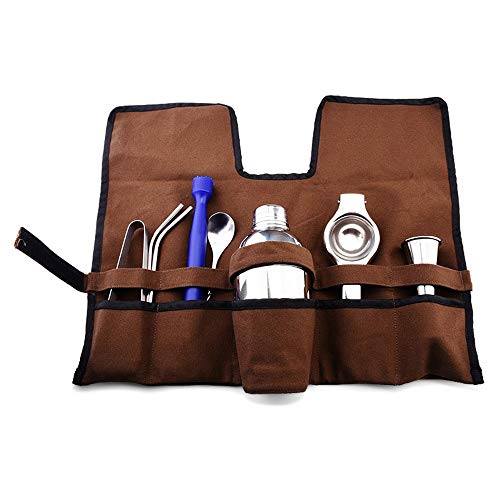 AWYJ Cocktail Set bildet Premium Modernes berufliches Barkeeper Kit Haus und am Arbeitsplatz Cocktail-Set mit Segeltuch…