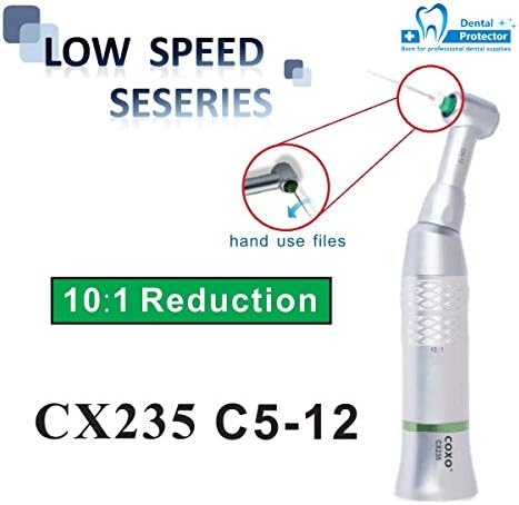 COXO SOCO Dental Low Speed Contra Angle C5-12, 10:1 Speed,Hand File and Engine use File Reciprocating for Dentist
