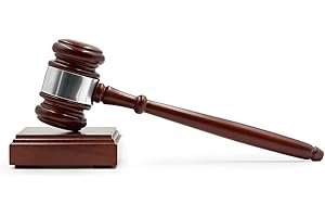 Gavels Fast Wooden Gavel and Sound Block for Judge Lawyer Auction (Silver Band)