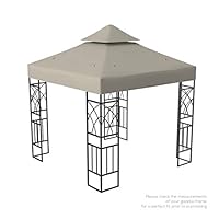 Kenley 2-Tier 10x10 Replacement Gazebo Canopy Awning Roof Top Cover - Waterproof 250g Canvas - 10