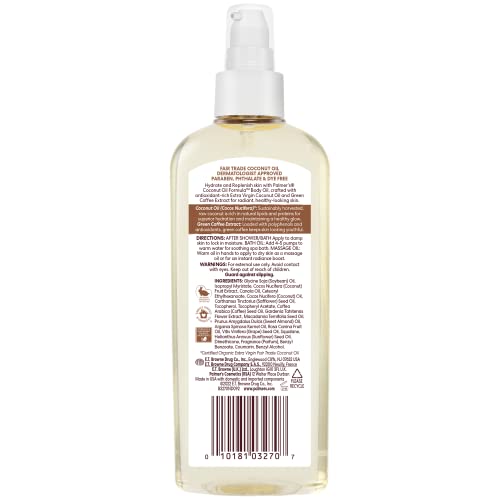 PALMER’S COCONUT OIL FORMULA BODY OIL, BODY MOISTURIZER WITH GREEN COFFEE EXTRACT, BATH OIL FOR DRY SKIN, 5.1 OUNCES (SPRAY CAP)