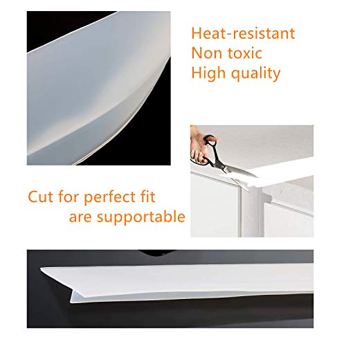 Stove Counter Gap Cover Songway Gap Filler Seals Spills/ 21 inch Silicone Gap Cover/for Countertop, Stove, Oven, Washer, Dryer, Kitchen Appliances, Set of 2 (Translucent White)