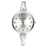 Top Plaza Elegant Fashion Women's Grils' Retro Bracelet Bangle Wrist Quartz Watch, Silver Tone