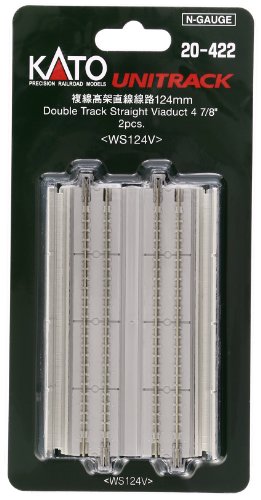 Kato 20-422 Pre-Cast Concrete Double Elevated Track 124Mm Straight (2)