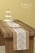 Ling's moment 12x72 inch Burlap Hessian Table Runner with Lace Fall Table Runner Kitchen Decoration Country Rustic Barn Wedding Decoration Baby & Bridal Shower Décor Farmhouse Decor