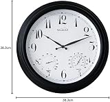 Youshiko Vintage Outdoor Waterproof Clock with Thermometer 38cm Silent view 6
