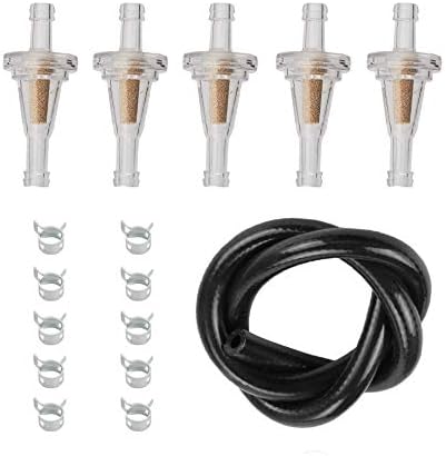 AloneGoer 5pcs 6mm 1/4″ Inline Gasoline Gas Filter Appropriate with 81-0221 Gas Filter Honda Kawasaki EZGO Polaris Suzuki Snowmotor Garden Mowers Tractors Bike Scooter ATV Golf Cart Bike ect.