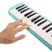 Glarry 32 Key Melodica Musical Instrument for Music Lovers Gift with Two mouthpieces and Carrying Bag (Green)