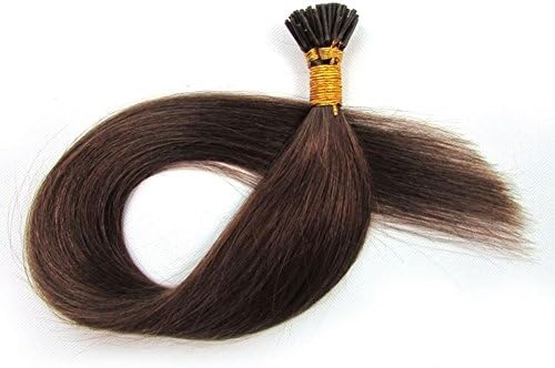 VANLINKE Keratin Pre Bonded Stick I Tip Remy Human Hair Extensions Straight 100s (22inch 0.5g/s, #4 Medium Brown)