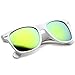 zeroUV Retro Bright Horn Rimmed Sunglasses with Colorful Mirrored Lenses - UV400 8126