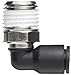Legris 3109 56 18 Nylon & Nickel-Plated Brass Push-to-Connect Fitting, 90 Degree Elbow, 1/4