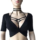 BODY CAGE Women's Harness Bra Strappy Gothic Bralette Black Adjustable