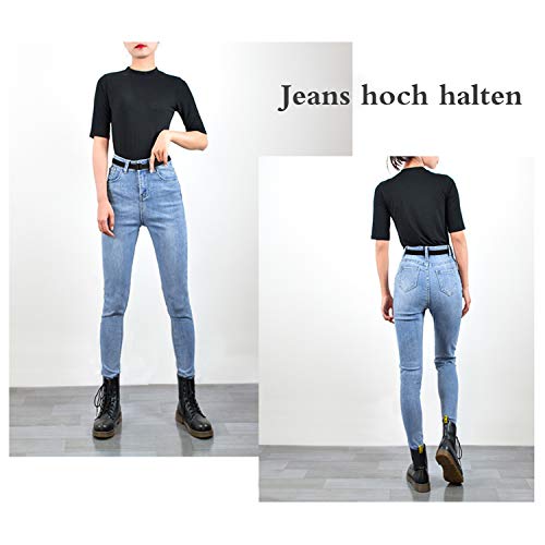 WERFORU No Show Stretchgürtel mit flacher Schnalle Unsichtbarer elastischer verstellbarer Gürtel für Frauen