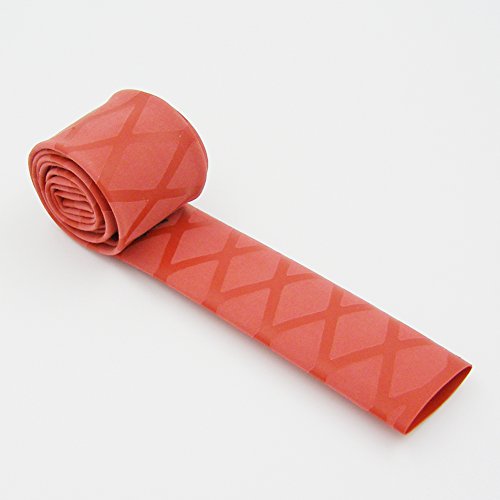 BNTECHGO X-Tube Heat Shrink Tubing Dia.25mm Red 1 Meter Long Durable and Textured Heat Shrinkable Tube for fishing rods with non slip, waterproof and insulation - Grips for Rods Repair