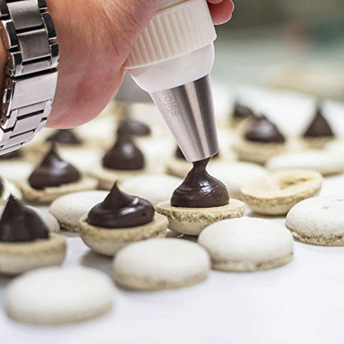 Kasmoire 9 Pcs Round Piping Tip ,Macaron Piping Tip ,Cake and Cookie