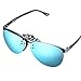 Kollea Polarized Clip-on Flip Up Metal Clip Sunglasses Lens W UV Protection for Driving Fishing Cycling - Blue