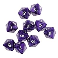 Qfauto 10 Pieces Multi-Sided Polyhedral Dice 8 Sided Game Dice Fit for Dungeons and Dragons Party Table Games (Puple)